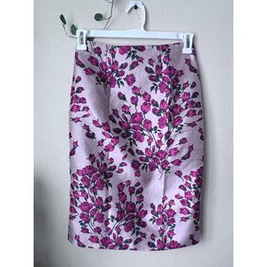 Lulus Womens S Jacquard Skirt Pink Red Field of Roses Blush Floral